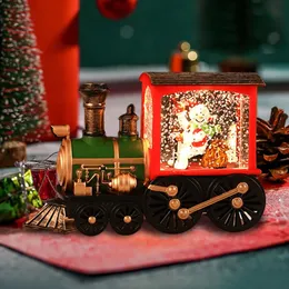 Dekoracje świąteczne Święty Święty Święty Snowman Dift Eve Music Box Train Crystal Ball Ozdoby stołowe Znakomite 231117