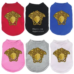 Designer Dog Clothes Brand Dog Apparel with Classic Medusa Pattern Fashion Summer Cotton Pets Vest Soft Breathable Puppy Kitten Pet Shirts for Small Dogs Red XXL A769