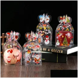 Gift Wrap Pvc Transparent Candy Box Christmas Decoration Packaging Santa Claus Snowman Apple Boxes Party Supplies Drop Deliv Dhgarden Dhclo