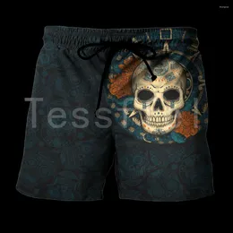 Heren shorts Aztec Maya Skulls Flowers 3D Gedrukt 2023 Fashion Summer Casual Men/Women Harajuku Loose Beach Style-A25