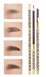 Doubleheaded Leopard Eyebrow Waterproof Sweatproof with Eyebrow Brush Not Blooming Soft and Lasting 5 Color for Choose HHA4493402015