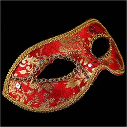 Party Masks Prince Lace Sequin Venetian ADT Women Masquerade Half Face Mask Dress Decor Christmas Navidad Nyår ZA5935 Drop Deliv Dhr9n