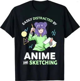 Mäns T-skjortor distraherade lätt av anime och skissar Teen Girl T-shirt