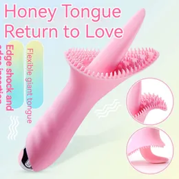 Товары для взрослых, силиконовая палочка, вибрирующий язык, женский мастурбатор для лизания языка, секс-игрушки