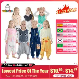 Pijamas MICHLEY Cartoon Mangas Bebê Saco de Dormir Saco Inverno Grosso Wearable Cobertor Sleepers Pijamas Pijamas para Meninas Meninos 1-6T 231118