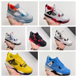 2023 Designer Jumpman 4S 4 Kids Shoes Boys Youth Basketball Sneakers Red Thunder Cool Gray Bred Bred Shoe Kids Military Black Yellow Shoes