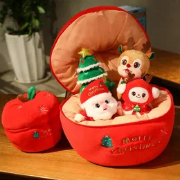 Bambole di peluche Cuscino decorativo natalizio Simpatico pupazzo di neve Casa sull'albero Giocattolo con renna Regalo super morbido 231117
