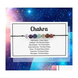 Perline Perline Fatte a mano 7 Chakra Bracciale Fili Uomo Donna Colorf Pietra mista Guarigione Mala Braccialetti con perline Gioielli consegna goccia Dhii Dhugf