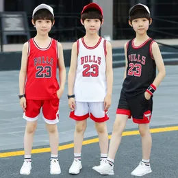 Clothing Sets Boys Sports Basketball Clothes Suit Summer Children'S Fashion Leisure Letters Sleeveless Baby Vest Shorts 2pcs Sets 1-8Y 230418