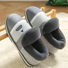 Chinelos Homens Tamanho Grande Inverno Quente Pelúcia Interior Slide Suave Fundo Grosso Antiderrapante Conforto Sapatos Furry Quarto 231117