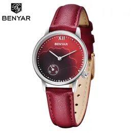 Inne zegarki Benyar Luksusowa marka Kobiety Prosty mały świeży kwarcowy kwarc Waterproof Waterproof Fashion Watch for Women By-5158 231118