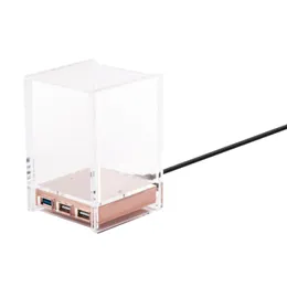Держатель пера с концентратором USB 3.0 для данных о передаче файлов, 2 в 1 карандашной чашки (в комплекте кабеля), розовое золото