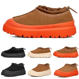 Hybrydowy pantofel pogody kobiety swobodne buty kasztanowe pomarańczowe biało -czarne muły butów butów butów zamsz komfortowy jesienne zimowe botki kostki