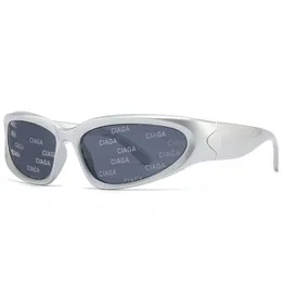 مصمم خمر النظارات الشمسية الأزياء ب إطار النظارات في الهواء الطلق حفلة أسود أبيض ظلال Y2K Cyberpunk Sun Glasses للنساء S47
