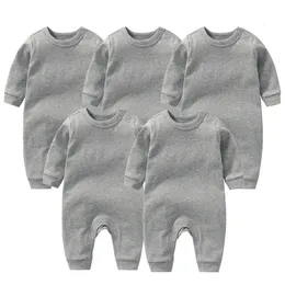 Rompers 5pcs/lots baby rompers winter soft cotton boys Born Born Clothes Roupa de Bebes Outfits 230418