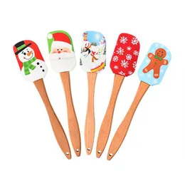 Bolo Tools Ferramentas de Christmas Sile Creme Spata Ferramenta de cozinha de cozinha de madeira de madeira de madeira Mistura de queda Drop Drop Home Garden Dining Bar Ba Dhgarden Dhfw8