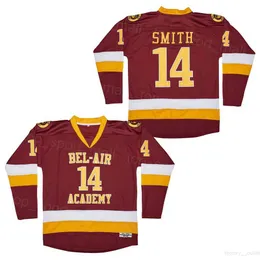 Movie 14 Will Smith Hockey Jersey The Fresh Prince OF BEL-AIR (BEL AIR) College Team Color Red Vintage Embroidery University For Sport Fans Breathable Pullover