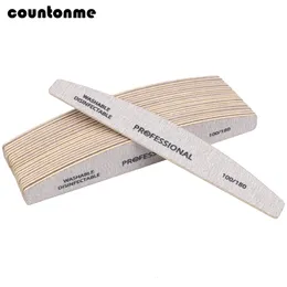 Nail Files 10pcsLot Wooden Professional Buffer 100180 limas manicura Block Grey Boat Gel Polishing Wood Sanding File 230417