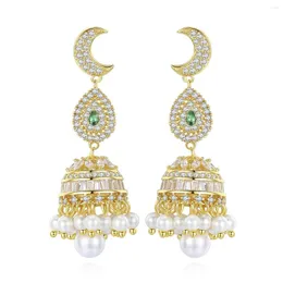 Boucles d'oreilles pendantes à la mode goutte lanterne conception pour les femmes fête de mariage dubaï bijoux de mariée Boucle D'oreille Femme cadeau E514