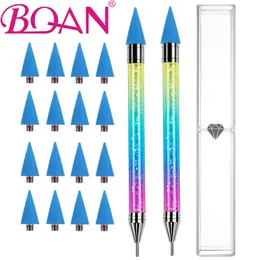 أدوات التنقيب BQAN قوس قزح Dual Duals Acrylic Dotting Wax Pen Benshones Rhinestons Gem Picker Crystal Picking Art Manicure Tools 231117