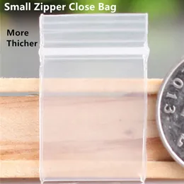 Mini -ritszak 1000 stks Alle transparante super dikkere PE -ziplockzakken / sieraden Geschenk plastic Pakpakken Zip Zelfafdichting Kleine Poly -zakring / Kristalverpakking