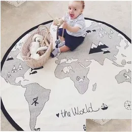 Zagraj w mapie światowej mapa dzieci przylegają do dywanu dywan dywanika dla niemowląt palę królicza koc bawełny gier