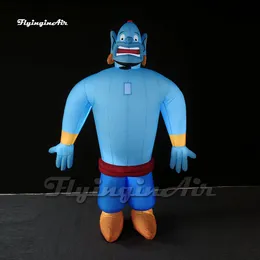 Fantastico genio gonfiabile gigante blu di Aladino Lampada magica Air Blow Up Spirito magico Personaggio dei cartoni animati Modello Jinn per eventi