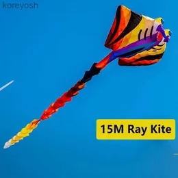 إكسسوارات طائرة ورقية 15M 30D Ray Devil Fish Soft Kite Nylon Linha de Pipas Chilenas Performance Performance منافسة الطائرات الورقية Cometasl231118