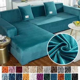 Pokrywa krzesełka aksamitna sofa pokrywa grube sprężyste 1/2/3/4 Sofa Cover do salonu aksamitna pluszowa sof