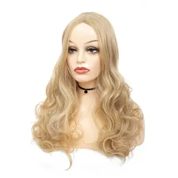 yielding Ww1-06# popular natural hairstyle women's medium long curly hair wavy golden wig headgear