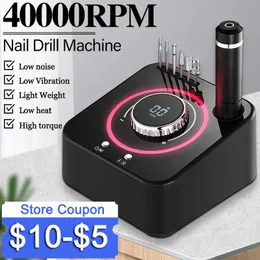 Attrezzatura per nail art 40000 RPM Trapano per manicure elettrico Set di file senza spazzola con strumento per salone di fresatura per macchina funzione di memoria 230417