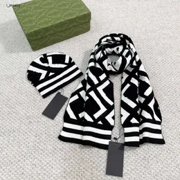 designer knitted hat set Hat scarf set warm square neckerchief two-piece cap luxury hat scarfs autumn winter hats designer for women scarves suit Nov 18 new