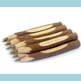 Penne a sfera creative ecologiche in legno penna matita ramo di legno fatto a mano scrivere materiale scolastico cancelleria regalo 5.1 / 6.6 personalizzato proprio D Dhjgd