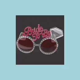 Other Event Party Supplies Bride To Be Glasses Hen Night Single Accessories Fancy Dress Creative Novelty Bling Pink Sunglasses Wed Dhzpu