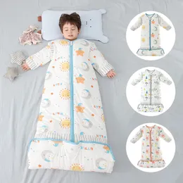 Sacos de dormir Bebê Saco de Dormir Orgânico Manga Destacável Cobertor Vestível Quente Criança Sleepsack Cama Anti-chute Colcha 0-12 Anos 231118