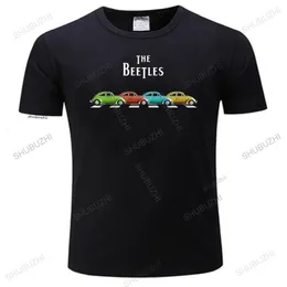 T-shirt da uomo t-shirt estiva da uomo di alta qualità Classic Vintage Buggy Car The Beetles Old Bugs Lover t-shirt girocollo moda unisex nera 230418