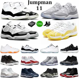 Jumpman 11 With Box Men Women Basketball Shoes 11s Cherry DMP Cement Grey Cool Grey Low concords Cherry Low Platinum Tint Mens Trainers Sport Sneakers