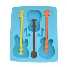 Baking Moulds 3Cavities Guitar Ice Tray Silicone Mold 6 Cavities Rocket Cake Cheese