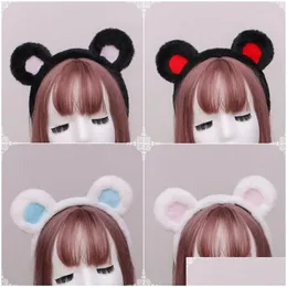 Hair Accessories Plush Hoop Cute Bear Ears Headbands Animal Headwear Headpiece Japanese Lolita Cosplay Party Headdress Drop Delivery Dh1Zt