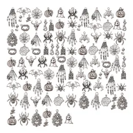 20pcs mieszany szkielet czaszka Halloween urok METAL MEALE CHARDECKS Wisiorki Mięszowe do majsterkowiczów biżuteria Making Jewelrycharms