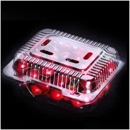 Packing Boxes 1200Pcs/Lot Transparent Plastic Fruit Box Vegetable Stberry Cherry For Party Lx2949 Drop Delivery Office School Busine Dhgb7