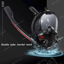 Маска для подводного плавания Силиконовая маска с двойной трубкой Полностью сухая маска для дайвинга Маска для плавания для взрослых Очки для дайвинга Автономное подводное дыхание Подводное плавание и подводное плавание