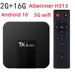 TX3 MINI ANDROID 10.0 TV BOX ALLWINNER H313 5G WIFI 2GB RAM 16GB ROM Quad Core Smart TV Box 4K VS MXQ Pro