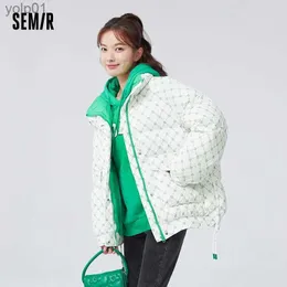 Women's Down Parkas Semir Down Jacket Plerbyopia on Allover Print ExheSize Stand Collar Fashing WinterRaglanSles暖かいトレンディー231118