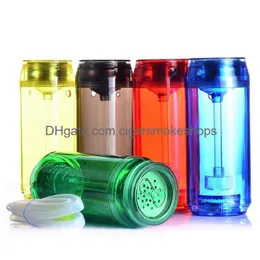 Accessories Colorf Acrylic Tank Bottle Style Pipes Kit Led Lamp Lighting Dry Herb Tobacco Waterpipe Removable Hand Car Cigarette Hol Dhdpt