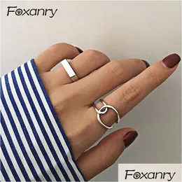 Anelli a fascia Minimalista Sier Colore Anelli a dito Fascino Donna Ragazza Gioielli tailandesi Nuova moda Croce Twining Anello fatto a mano Goccia Del Dhgarden Otlvi