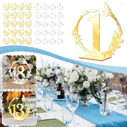 Party Decoration 1 Set Acrylic Table Numbers Round Leaf Reception Stands med hållare för födelsedagsengagemang Sign Present