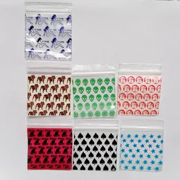 Małe małe worki zamka zamka błyskawiczne wielokrotnego użytku worki ziplock worki wycieku worki ziplock 5x6cm 100pcs mini poli z plastikiem wodoodporne torby śliczne rzemieślnicze worki na biżuterię do biżuterii