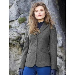 Damskie garnitury Blazers Hodowca Tweedowa damska kurtka Single Single Bered 3 Button Coat Autumn Casual Stylowe ubrania w odzieży wierzchniej 231117