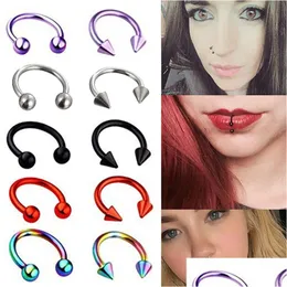 Anelli da naso Borchie 1Pc Titanio Piercing Nariz Circar per setto capezzolo gioielli elica trago orecchino naso Brincos labbro sopracciglio Dhgarden Otgn6